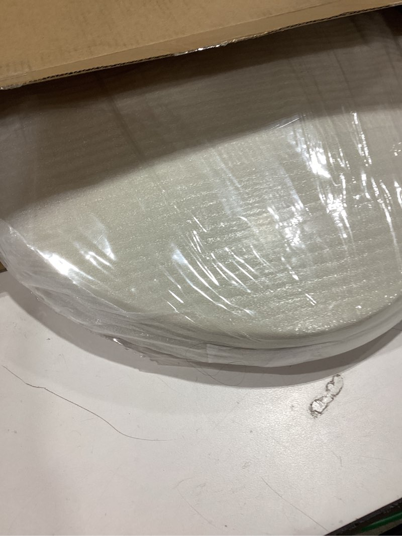 Condition photo showing Good Condition for toilet seat, elongated toilet seat with quick-release and quick-attach, plastic toilet seat with soft close, never loosen, easy install and clean - fits most elongated toilets almond almond elongated