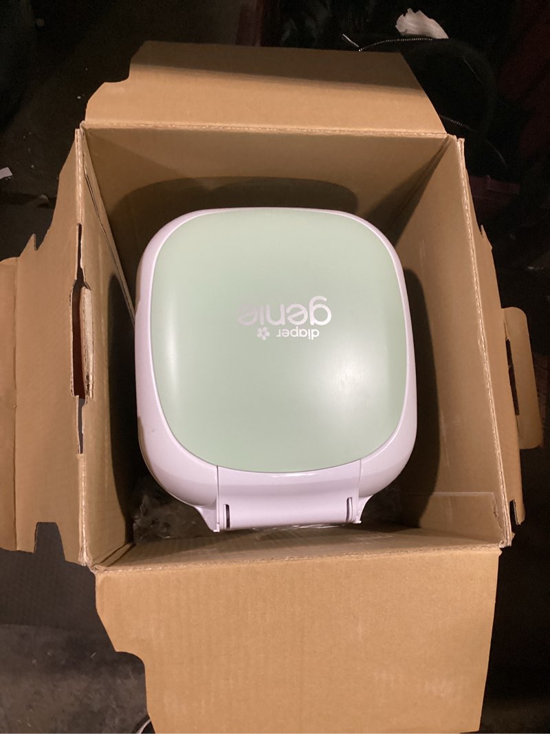 Condition photo showing New/Like New for Diaper Genie Select Pail (Green) is Made of Durable Stainless Steel and Includes 1 Starter Square Refill That can Hold up to 165 Newborn-Sized Diapers.