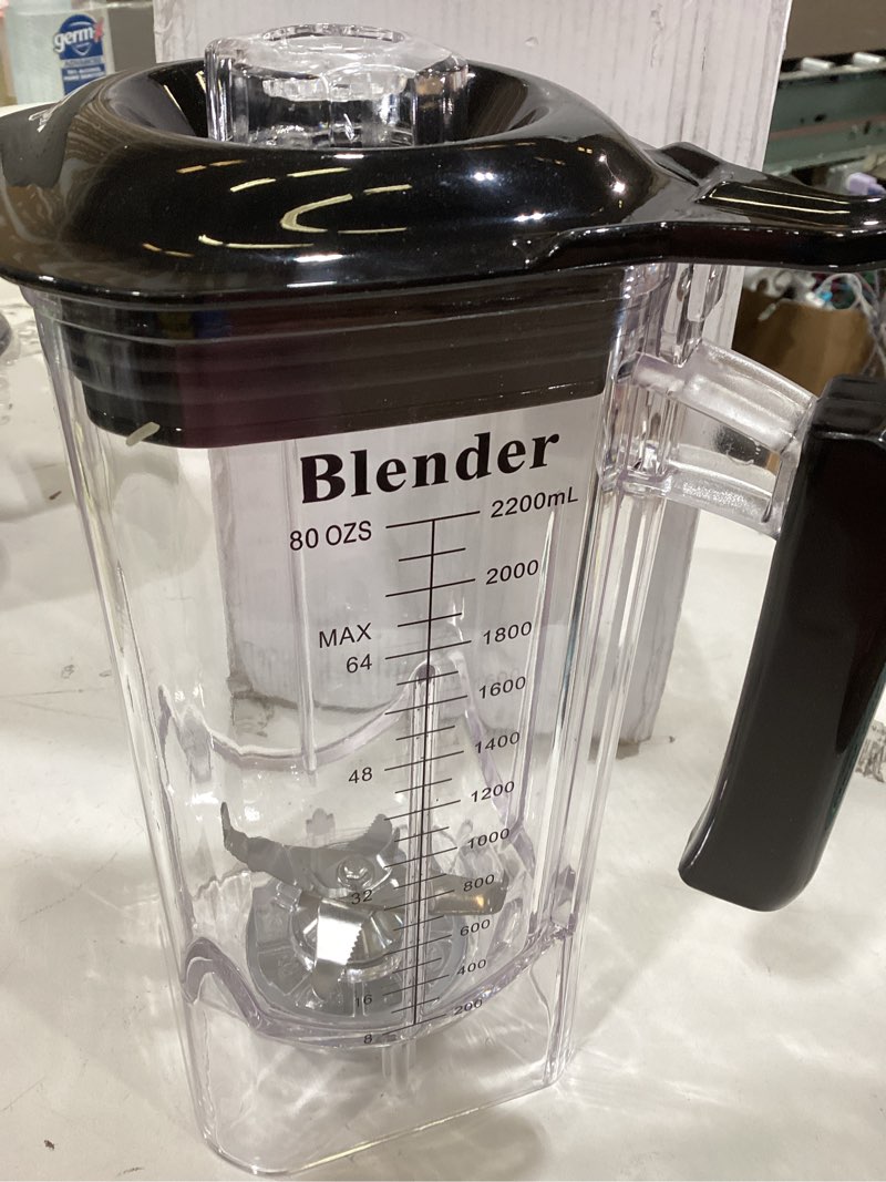 Condition photo showing Good Condition for 80 oz container blender pitcher jar with blade replacement for wantjoin k90, cranddi k90 and senlee b-90a food-grade bpa-free pitcher