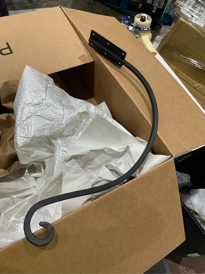 Condition photo showing Good Condition for heavy duty plant hanger bracket (8\\\"/black) -2 packs, 35lbs wincomplete)))))ight capacity - outdoor hand-forged hanging plant bracket durable and stable bird feeder hanger 1a-8“ 2pc