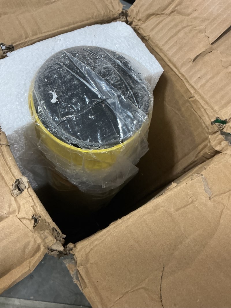 Condition photo showing Good Condition for trafford industrial yellow powder-coated steel safety bollard, heavy-duty bollard post, parking barrier for traffic safety and access control, hardware included 42 inches
