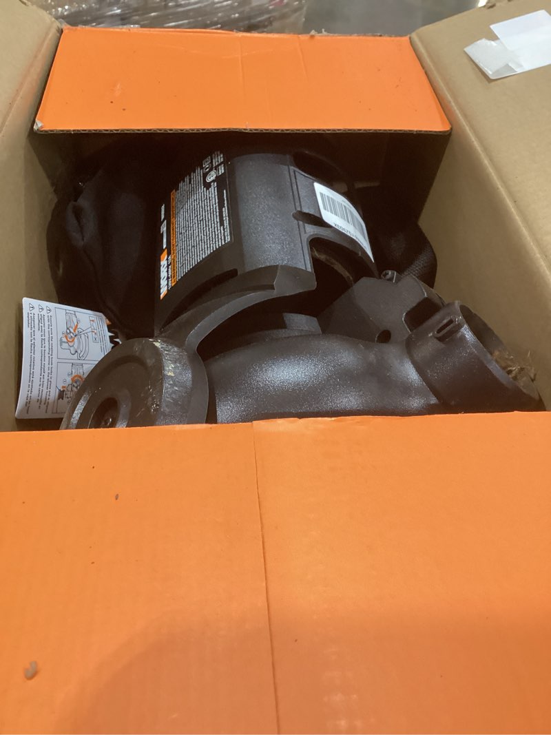 Condition photo showing As Is for worx trivac 3 in 1 electric leaf blower for lawn care, leaf vacuum with 600 cfm, leaf mulcher with metal impeller, wg512 600cfm blower/vac/mulcher