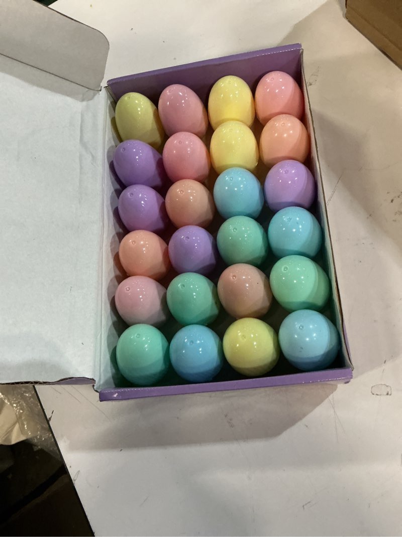 Condition photo showing New/Like New for 24 pack prefilled easter eggs with 3d printed animal toys ?ready to use basket stuffers, egg hunt fillers, party favors & easter gifts for kids. non-candy classroom prizes for toddlers, boys & girls.