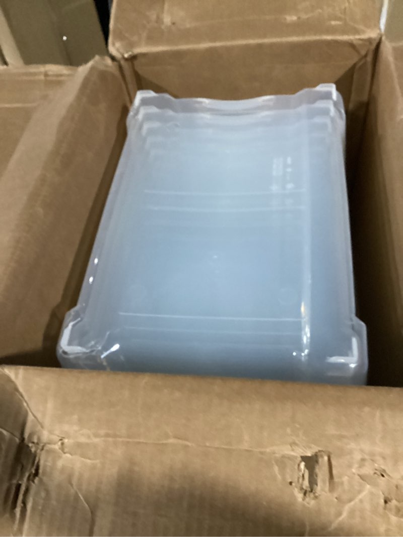 Condition photo showing Good Condition for IRIS USA 54 Qt Stackable Plastic Storage Bins with Lids, 6 Pack - BPA-Free, Made in USA - See-Through Organizing Solution, Latches, Durable Nestable Containers, Secure Pull Handle - Clear Clear 54 Qt 6 Pack