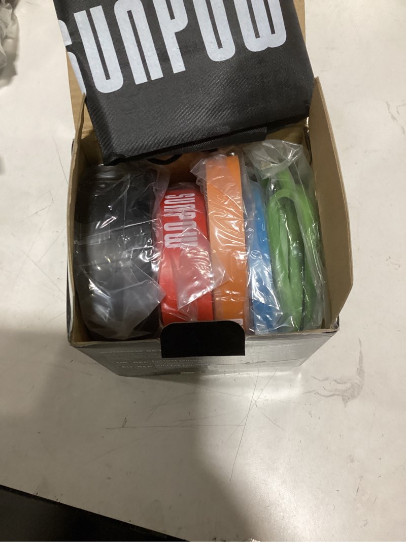 Condition photo showing New/Like New for SUNPOW Pull Up Assistance Bands - Set of 5 Resistance Heavy Duty Workout Exercise Stretch Fitness Bands Assist Set for Body, Instruction Guide and Carry Bag Included Colourful