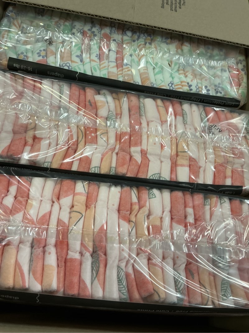 Condition photo showing New/Like New for the honest company comfort dry disposable diapers for sensitive skin, hypoallergenic, just peachy + flower power, super club box size 3 (16–28 lbs) 120 count