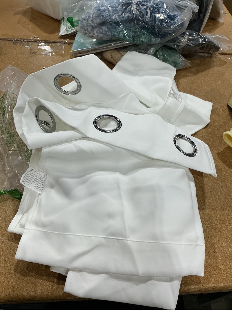 Condition photo showing Good Condition for h.versailtex white curtains 84 inches long for living room thermal insulated room darkening window treatment panels drapes light reducing curtains for bedroom, 2 panels, 52" w x 84" l, white