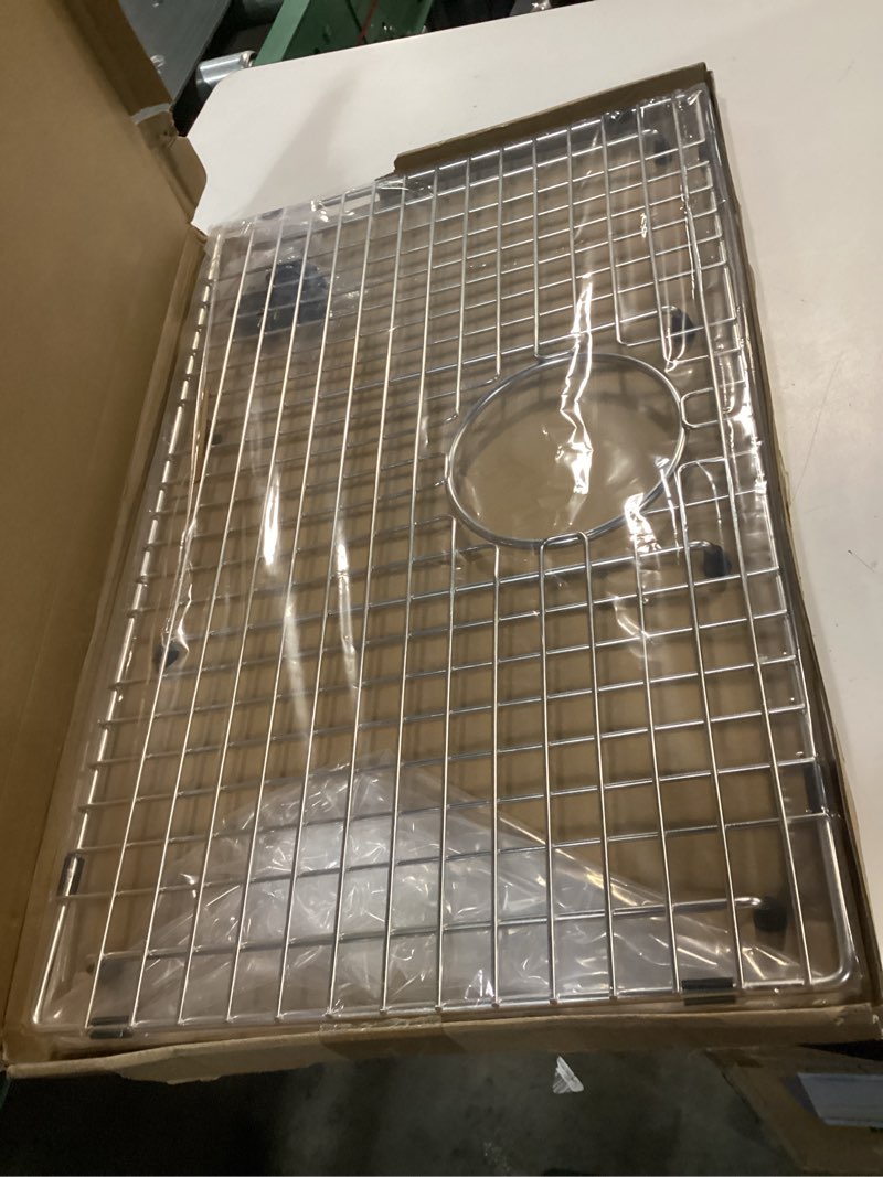 Condition photo showing New/Like New for serene valley sink bottom grid 23" x 14-1/2", rear drain with corner radius 3/8", sink protector svh2315r