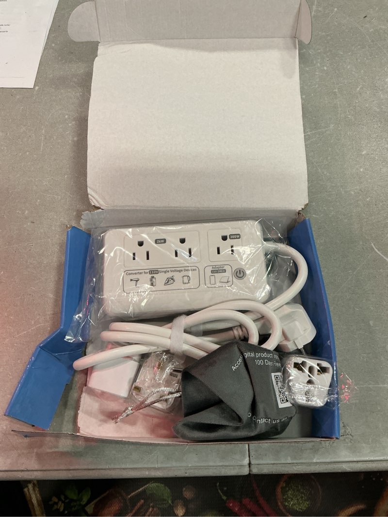 Condition photo showing Good Condition for mapambo 2000w voltage converter us to europe, 7 in 1 converter for european travel for hair dryer, kettles, coffee makers and etc. 220v to 110v converter for international travels (white)