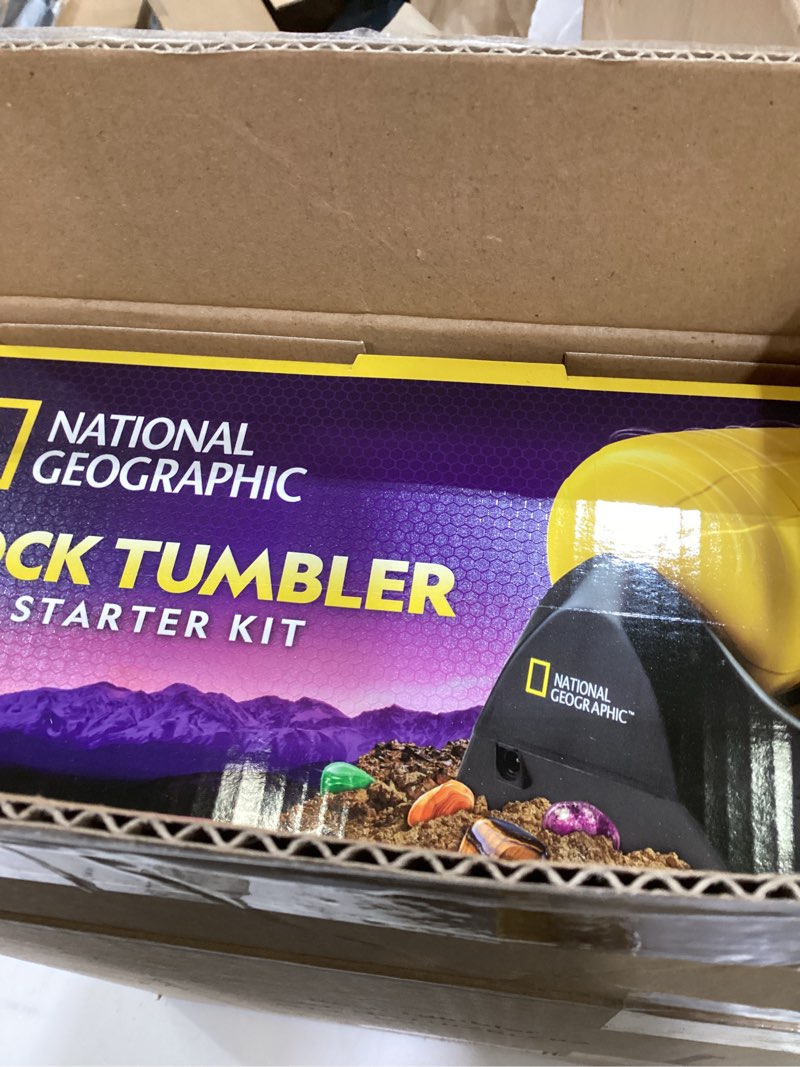 Condition photo showing New/Like New for NATIONAL GEOGRAPHIC Starter Rock Tumbling Kit - Durable Leak-Proof Polisher for Kids Complete Geology Hobby Science Kit, Rocks and Crystals Kids, A Great STEM Activity