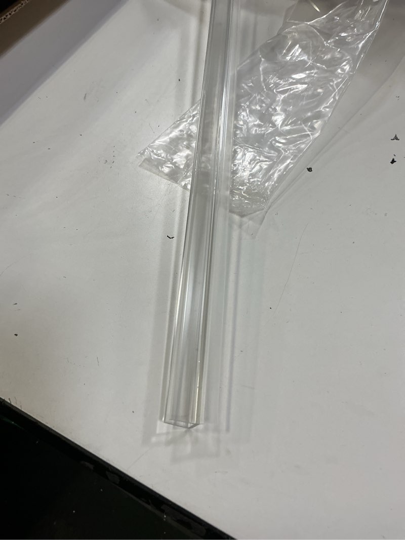 Condition photo showing As Is for prime-line m 6262 frameless shower door bottom seal for 1/4 in. thick glass doors, single flap, 36 in., clear vinyl (single pack) clear 1/4 in. single flap