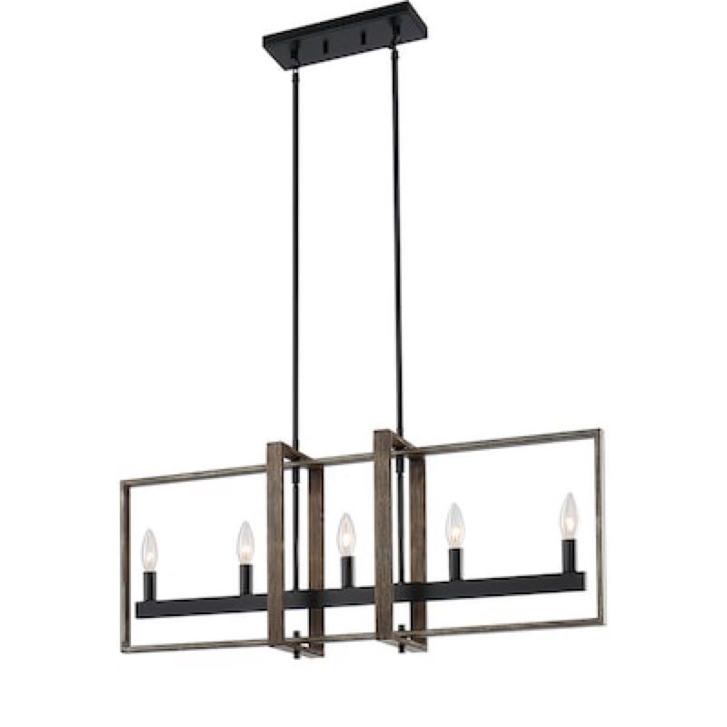 ACROMA Waterbury 6 -Light Distressed Brown Farmhouse Bare bulb For Use in Bedrooms, Dining Rooms, Foyers, Kitchens, Living Rooms Chandelier