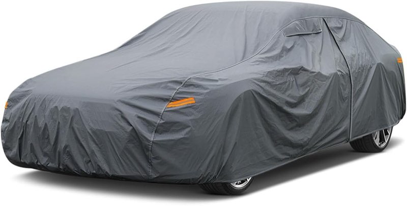 gunhyi 16 layers car cover waterproof all weather, heavy duty full exterior cover universal fit coup