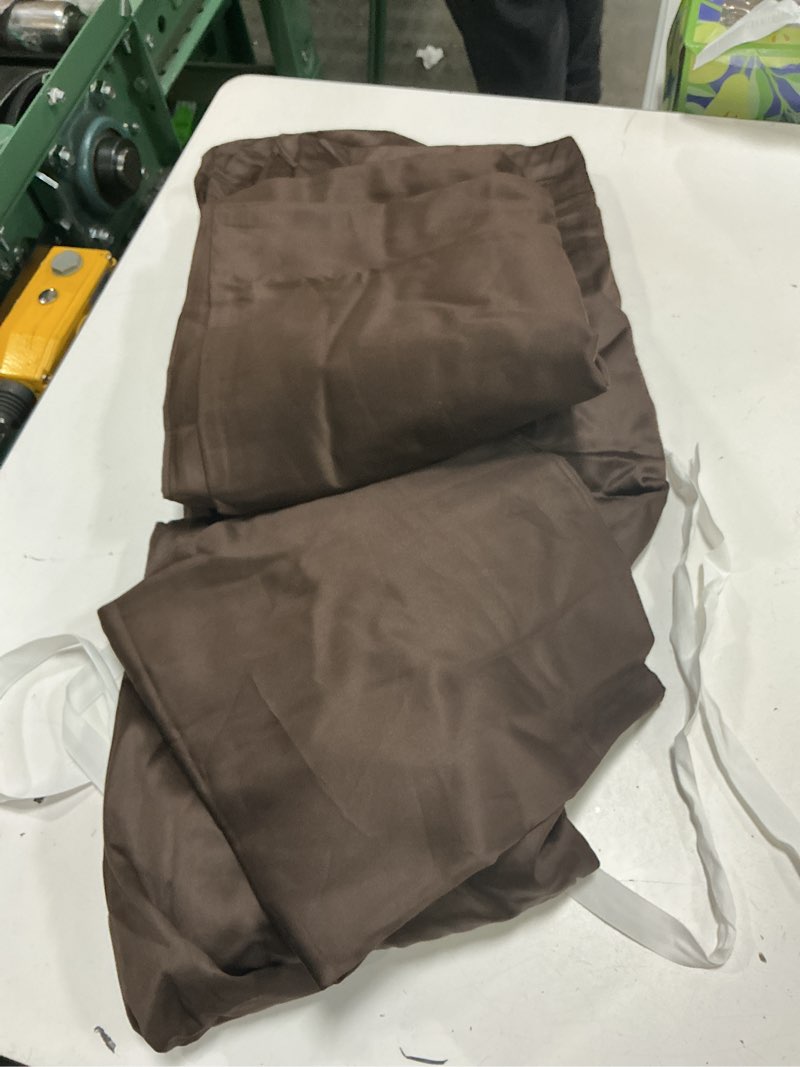 Condition photo showing As Is for quince bamboo sheet set, color espresso,queen 