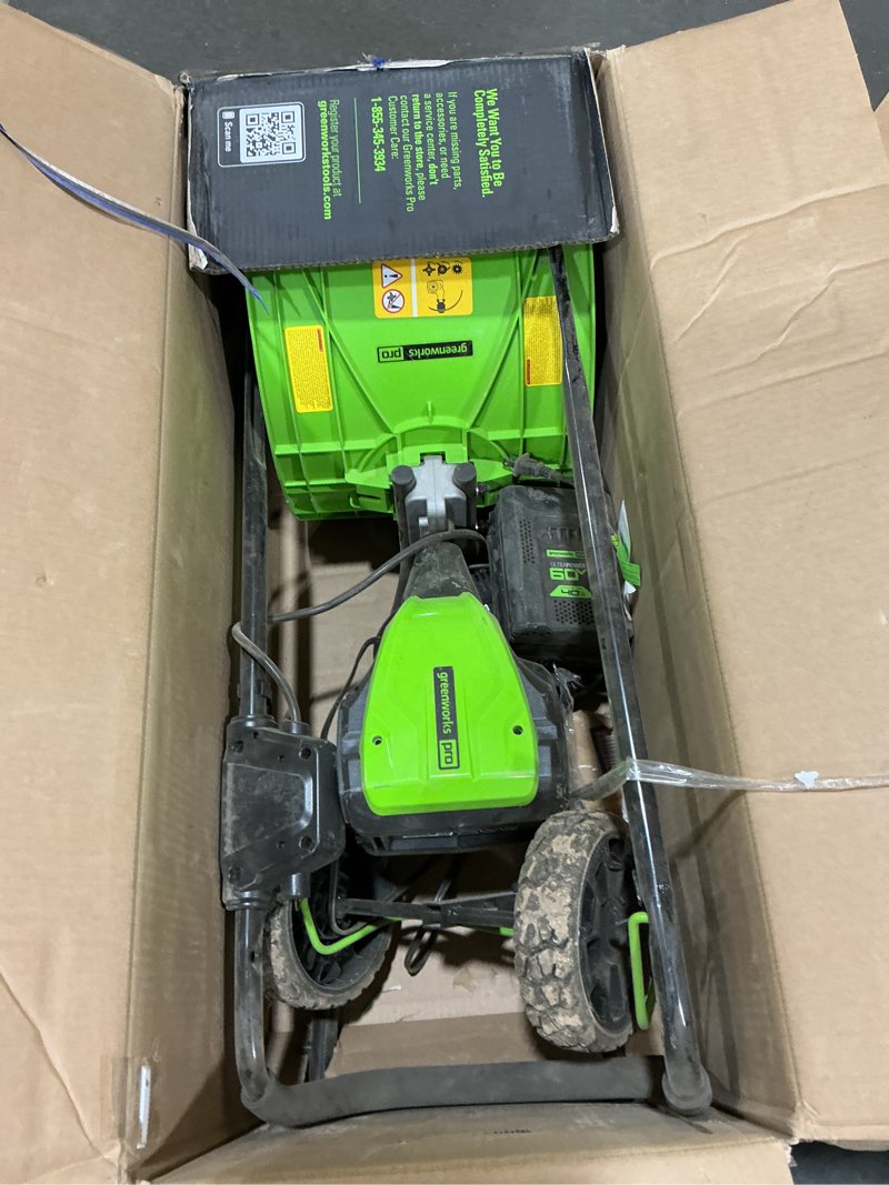 greenworks 60v 8" cordless cultivator/tiller + 4.0ah battery and charger