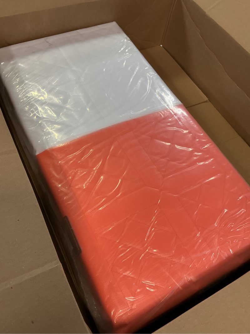 Condition photo showing Good Condition for orange and white double first base baseball bases with 8 metal pegs easy install softball safety bases set kickball base for baseball and softball yards
