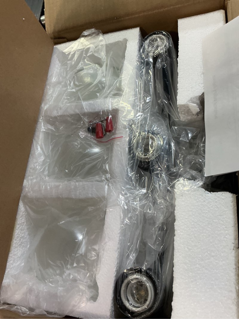 Condition photo showing Good Condition for 2025 Upgrade 3-Light Bathroom Light Fixtures, Black Bathroom Lights Over Mirror with Clear Glass Globe Shade, Vanity Lights for Bathroom Kitchen Living Room Hallway Cabinet Bedroom Porch. Matte Black 3-Light