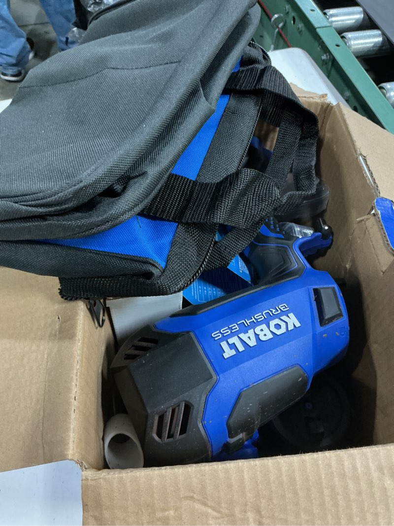Condition photo showing As Is for kobalt cordless battery handheld hvlp paint sprayer (compatible with stains)