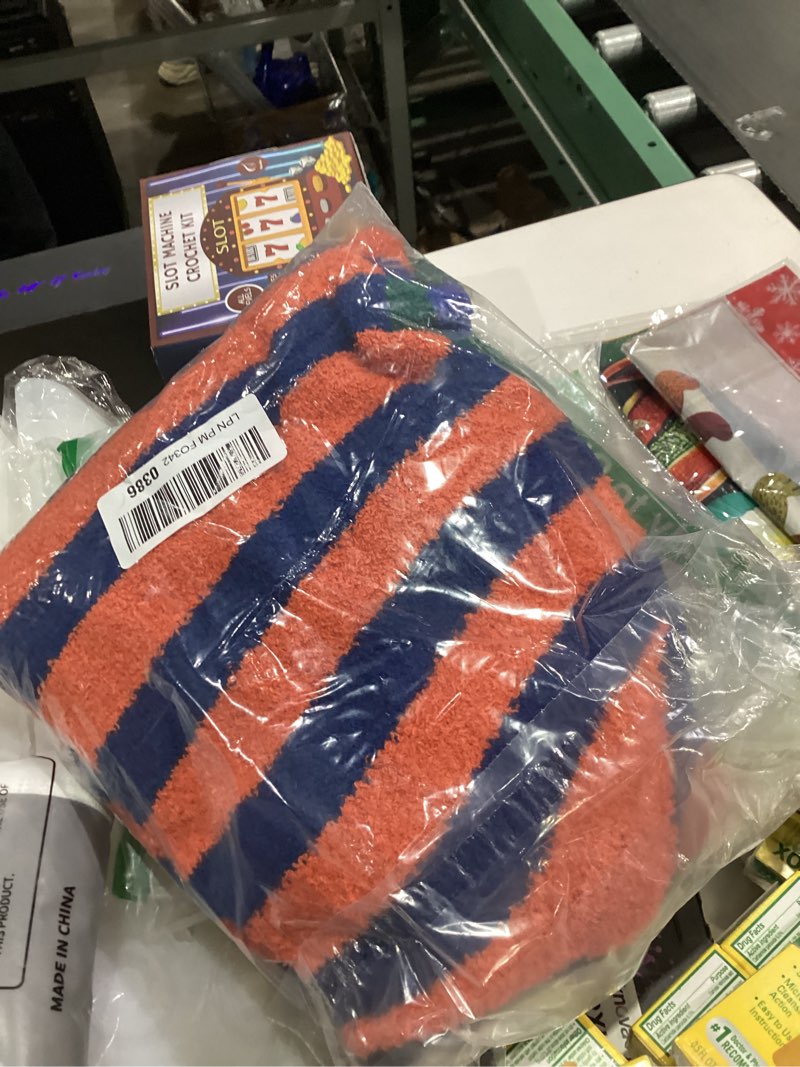 Condition photo showing New/Like New for Saodimallsu Womens Striped Cardigan Sweaters V Neck Open Front Button Up Color Block Fuzzy Loose Knit Coats Small Orange