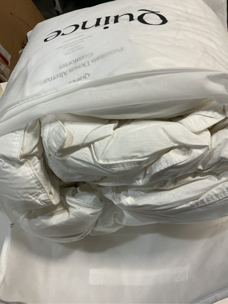 Condition photo showing As Is for quince ultra-warm premium down alternative comforter, king/cal king, white