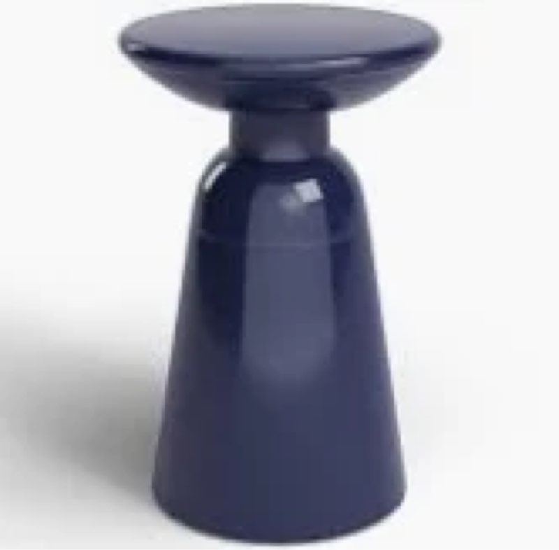 Atira Round Iron Outdoor Side Table AllModern Color: Navy Blue