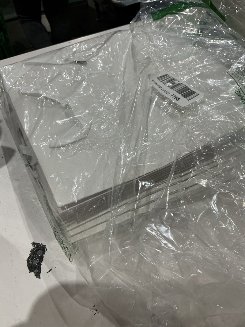 Condition photo showing As Is for white paper gift bag 12 in large square body paper bags with handles for party favor, birthday gift bags (white, 12 x 6 x 12 in, 10 ct) white 12 x 12 x 12 in