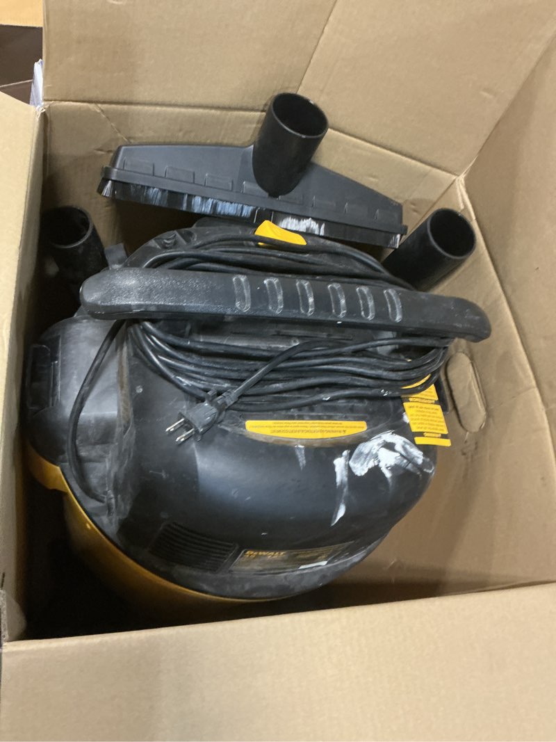 Condition photo showing As Is for dewalt stealthsonic quiet 12-gallon 5.5-hp corded wet/dry shop vacuum with accessories included