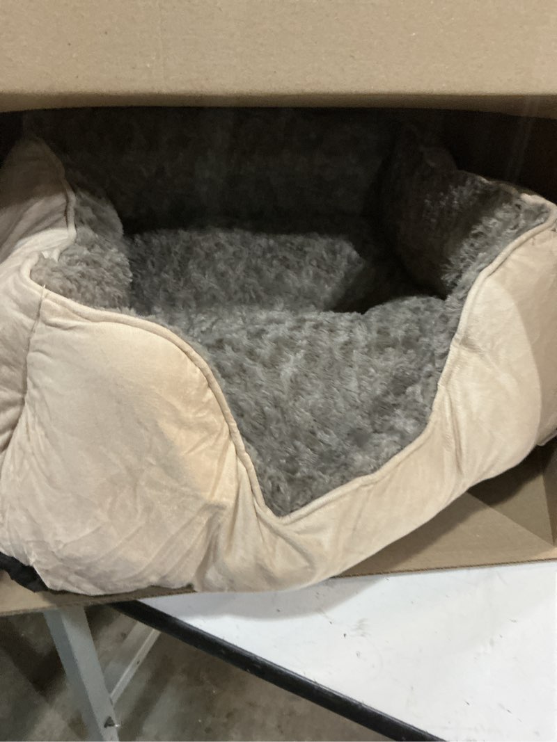 Condition photo showing Good Condition for joejoy rectangle dog bed for large medium small dogs machine washable sleeping dog sofa bed non-slip bottom breathable soft puppy bed durable orthopedic calming pet cuddler, multiple size, beige m(25"x 21"x 8") beige