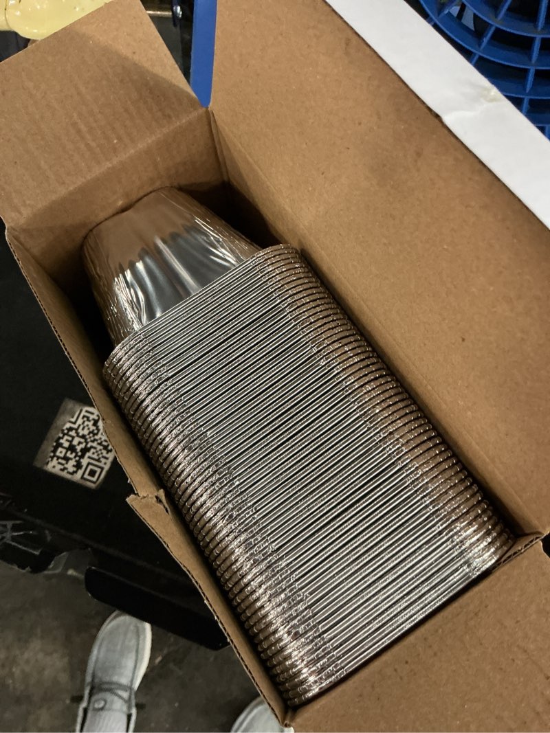 Condition photo showing Good Condition for 50 pack blackstone griddle accessories 5017 grease cup liners, aluminum foil drip pan grease catcher cup liner for blackstone 17, 22, 28, 36 inch griddle
