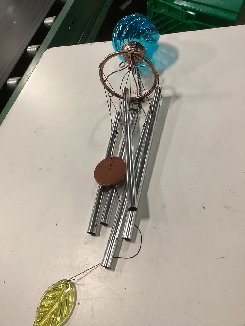 Condition photo showing Good Condition for exhart 45.98-in blue metal solar wind chime