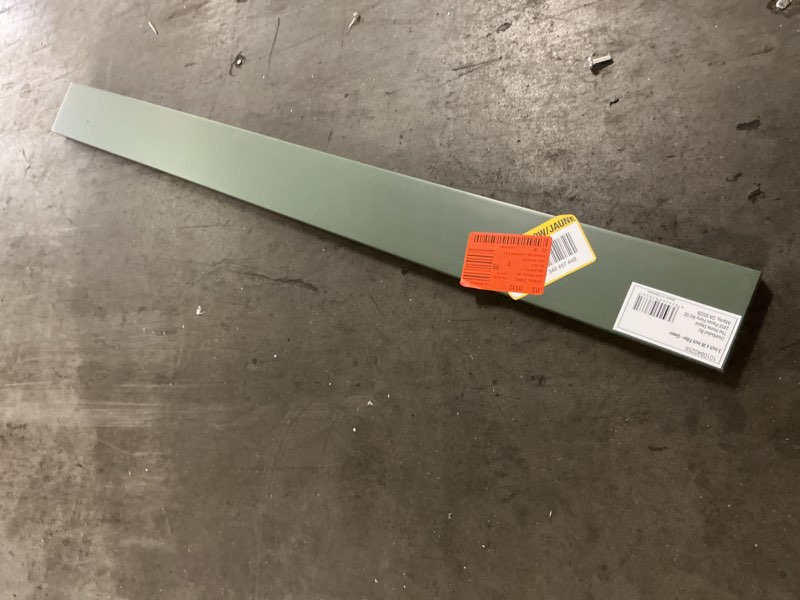 Condition photo showing As Is for avondale 3 in. w x 36 in. h cabinet filler in fern green