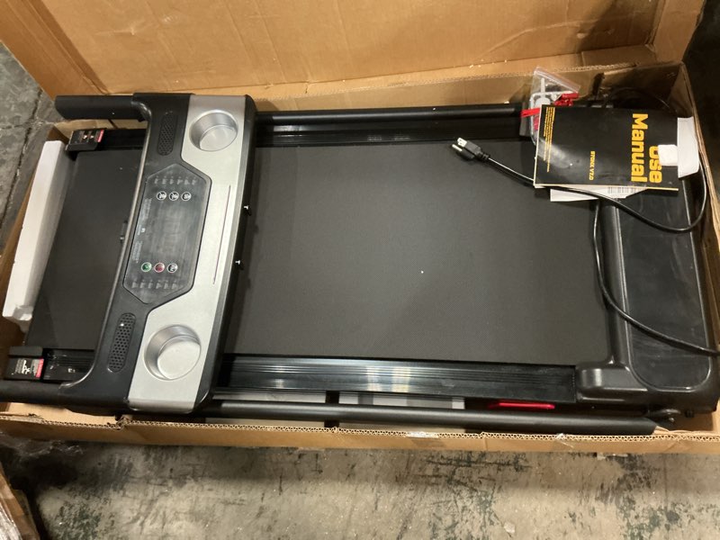 Condition photo showing As Is for Portable Treadmill with Incline, 3.0HP Walking Pad with Handle Bar, 3-in-1 Foldable Treadmill for Home Office Small Space with Quiet Brushless, 300 LBS Capacity