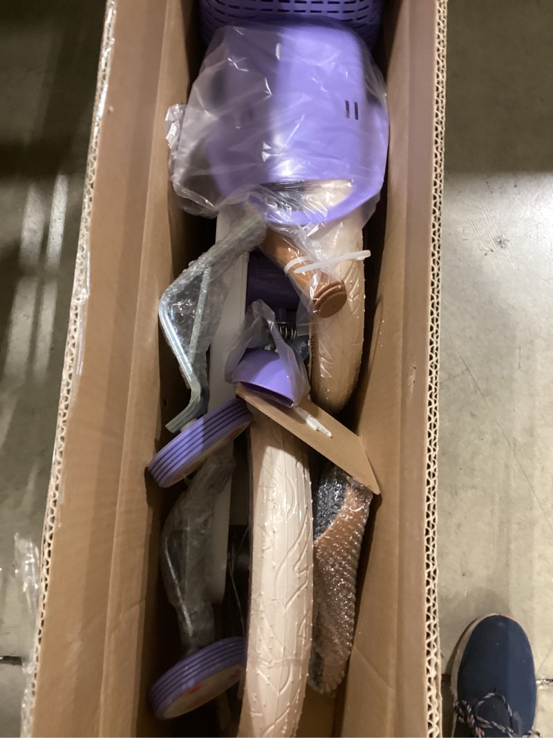 Condition photo showing New/Like New for Bixike Girls Bike with Basket for Toddlers and Kids Aged 3-14 Years Old, 12 14 16 18 Inch with Training Wheels & Doll Seat, 20 Inch with Kickstand & Rear Rack, Princess Style Bicycle for Gift. Purple 16 Inch With Doll Seat