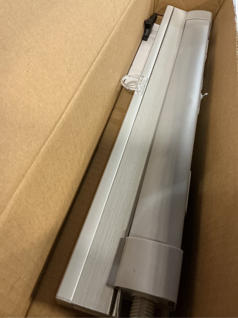 Condition photo showing As Is for LazBlinds No Tools No Drill Cordless Cellular Shades, Light Filtering Honeycomb Shades for Home, Thermal Insulation Blinds for Windows, 22" W x 48" H, Grey Light Filtering-grey 22" W x 48" H
