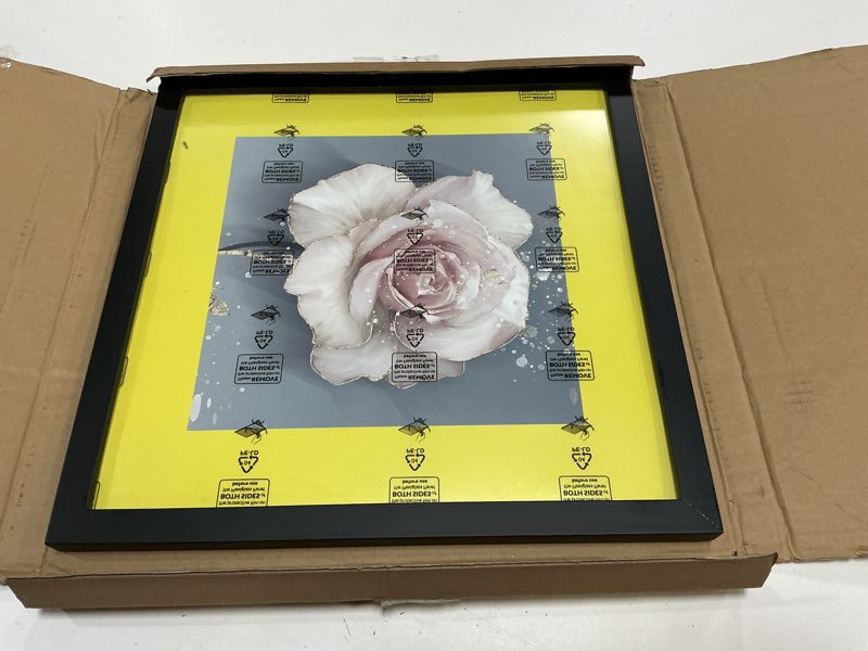 Condition photo showing Good Condition for renditions gallery dreamy ii white rose flower art framed abstract artwork landscape painting giclee canvas prints home wall decor, 16x16