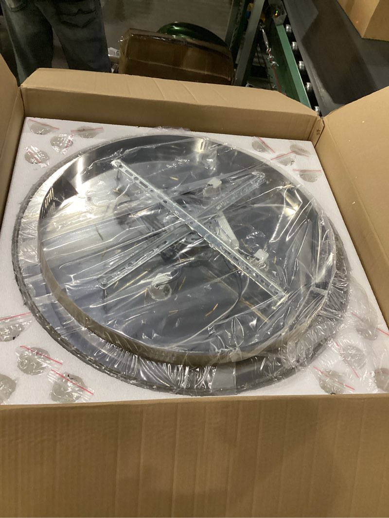 Condition photo showing New/Like New for COCOSTAR 24" Gold Crystal Chandeliers, Flush Mount Chandelier LED Ceiling Light, Modern Crystal Raindrop Chandeliers for Dining Room, Living Room, Bedroom Gold 24 inches