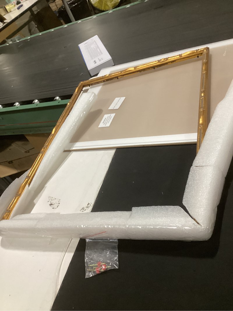 Condition photo showing As Is for artxo 18"x24" picture frame wooden, display pictures 16"x20" with mat or 18"x24" without mat, gold bamboo poster frames,hanging photo frame wall 18"x24" gold03(wide:17.5mm)(with mat,plexiglass,back)