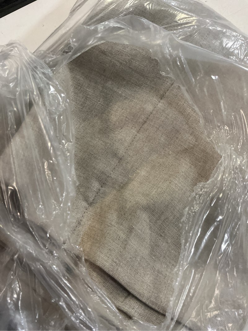 Condition photo showing Good Condition for european linen room darkening curtain - single panel, 48x84, dark flax