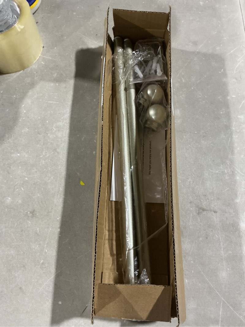 Condition photo showing Good Condition for curtain rods for windows 32-48 inch, 5/8 inch decorative nickel splicing heavy duty metal curtain rod set with brackets 32-46" nickel