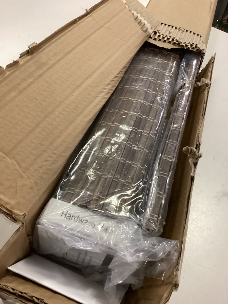 Condition photo showing Good Condition for LazBlinds Cordless Bamboo Roman Shades, Privacy Blinds for Interior Windows, Room Darkening Roll Up Bamboo Blinds for Home & Patio, 35" W x 64" H, BDP-Driftwood Privacy - Driftwood 35" W x 64" H