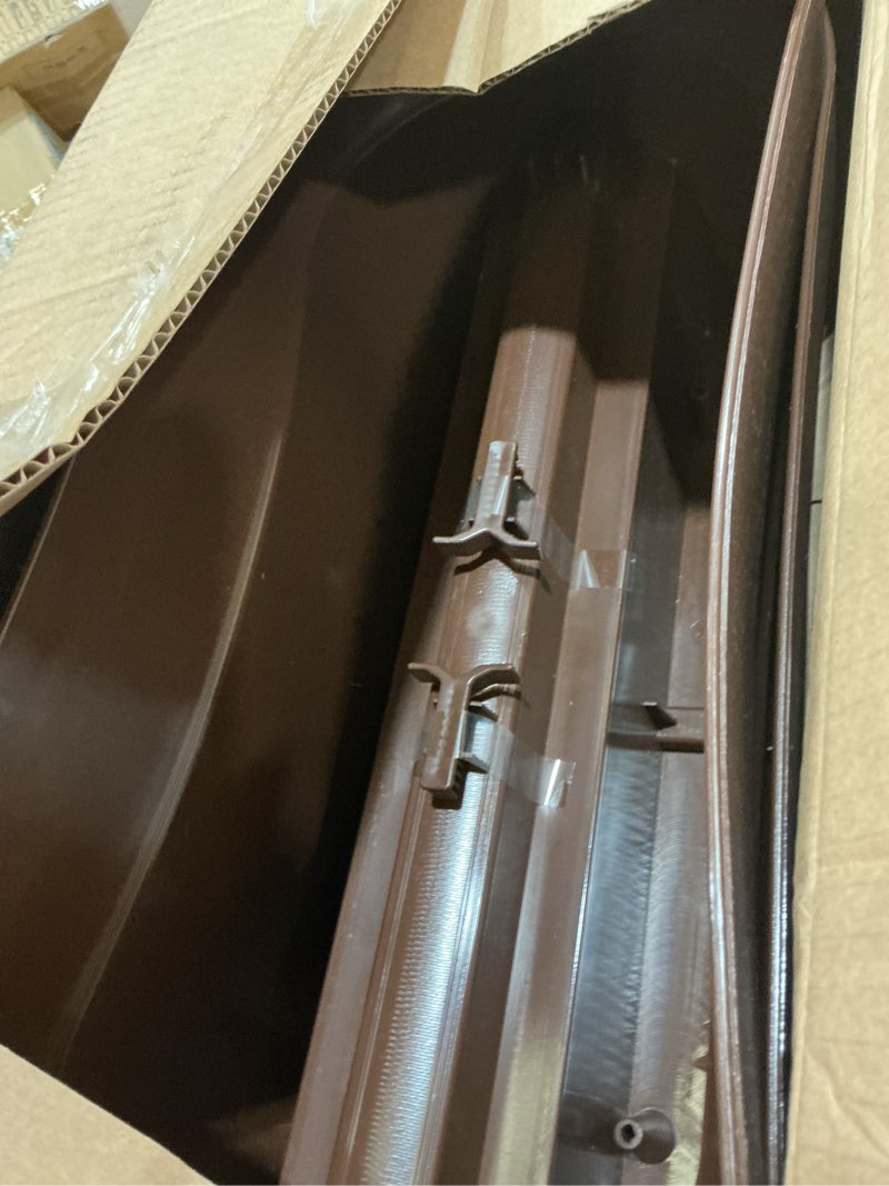 Condition photo showing Good Condition for emsco group bloomers railing planter with drainage holes - 24" weatherproof resin planter - earth brown brown 2 pack