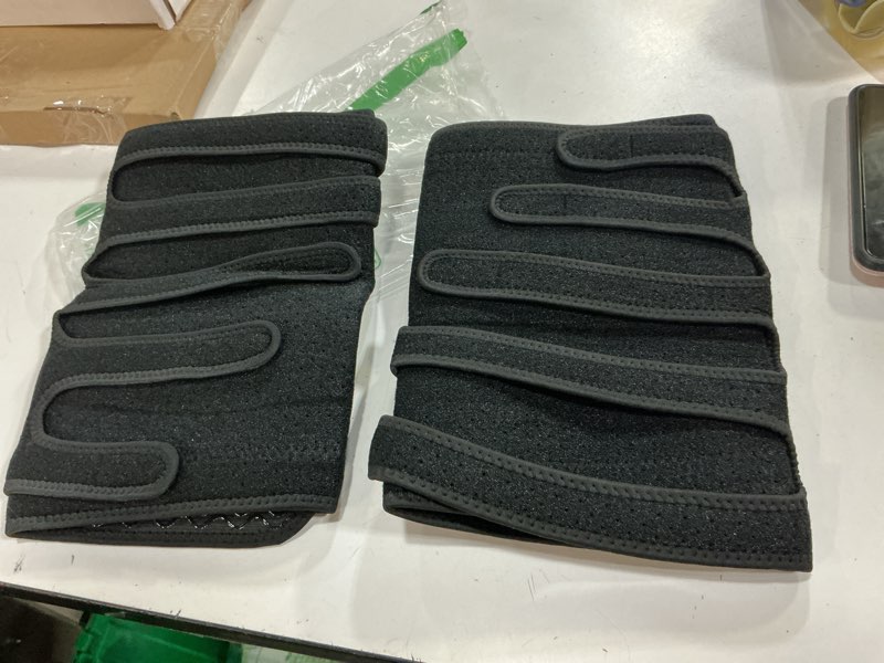 Condition photo showing Good Condition for hoolerry 2 pcs lymphedema compression wraps calf adjustable brace 5 strap leg wraps for lymphedema swollen calf garment brace for edema, venous insufficiency, varicose veins 2xl black