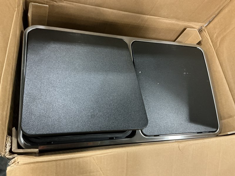 Condition photo showing Good Condition for SONGMICS Trash Can, 2 x 8 Gallon (2 x 30 L) Garbage Can for Kitchen, with 15 Trash Bags, 2 Compartments, Plastic Inner Buckets and Hinged Lids, Airtight, Silver and Black ULTB60NL