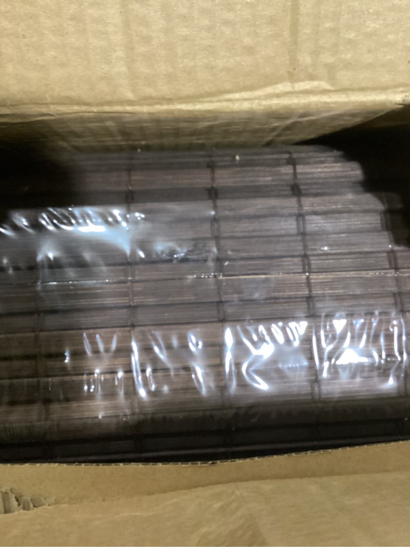 Condition photo showing Good Condition for 36''w x 72''h cordless bamboo roman shades for interior windows, roll up bamboo blinds with valance, light filtering, easy to install, coffee color brown 36"w x 72"h