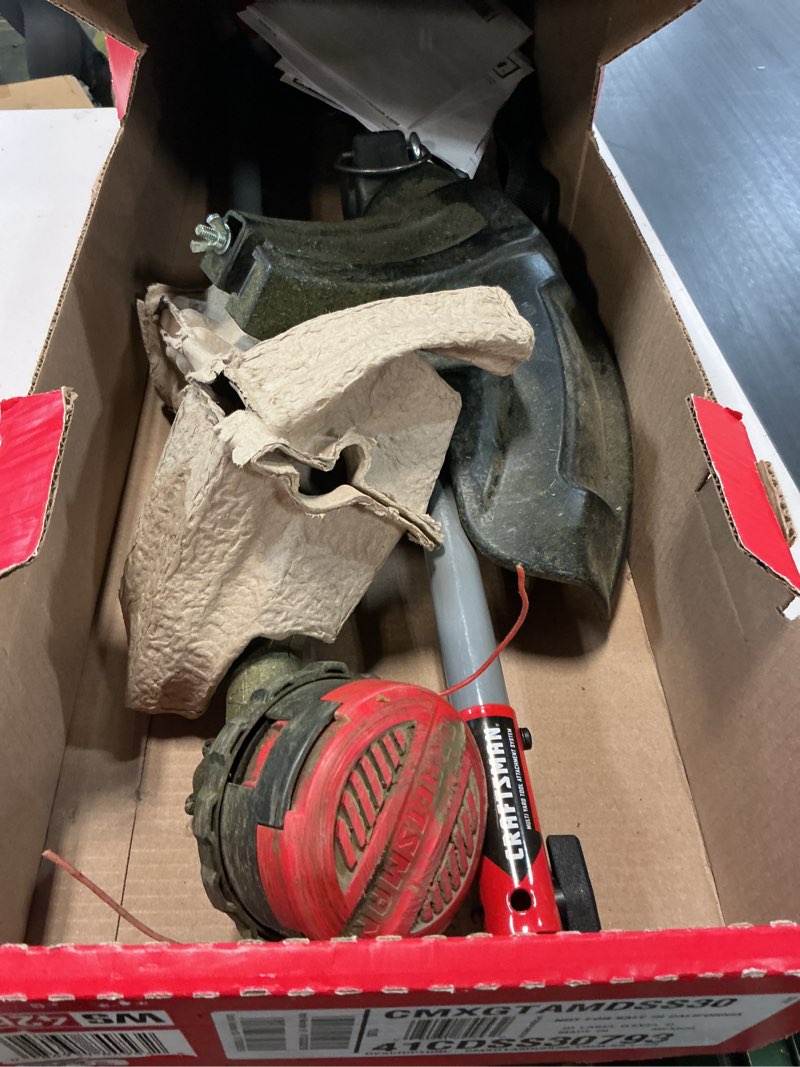 Condition photo showing As Is for craftsman ws4200 30-cc 4-cycle 17-in straight shaft attachment capable gas string trimmer