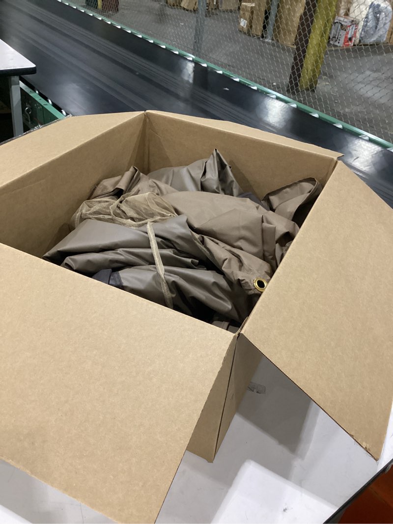 Condition photo showing Good Condition for hugline outdoor replacement canopy top double tier gazebo roof cover for lowe's allen roth 10x12 gazebo #gf-12s004b-1 (khaki)