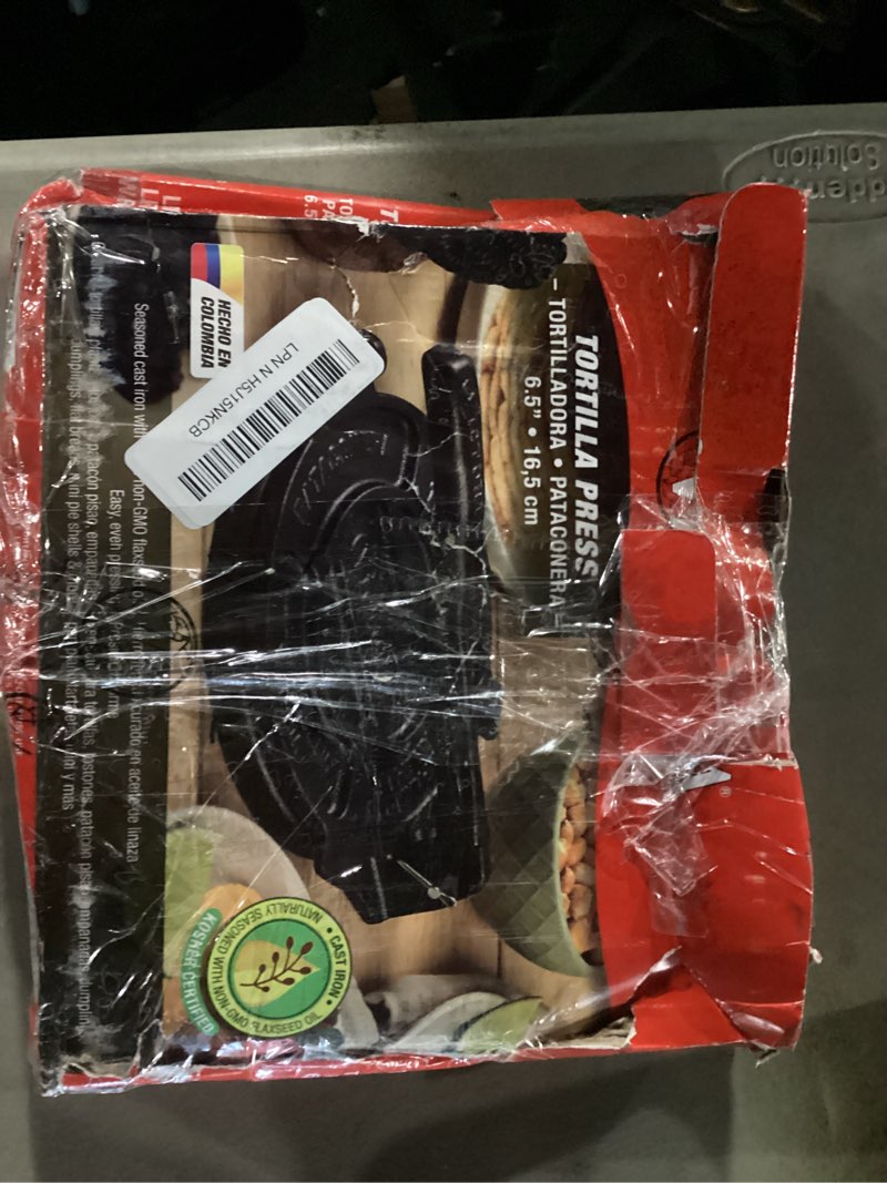 Condition photo showing New/Like New for Victoria Cast Iron Tortilla Press, Tortilla and Roti Maker, Made in Colombia, 6.5 Inches