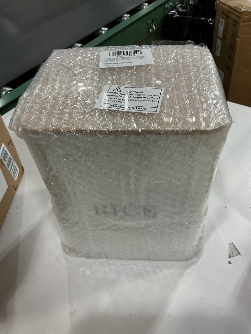 Condition photo showing New/Like New for Rice Container Metal Rice Storage Bin, Rice Storage Box with Airtight Bamboo Lid & Scoop, Food Storage Container for Rice Flour Soybean Grain Cereal (White) Square-White