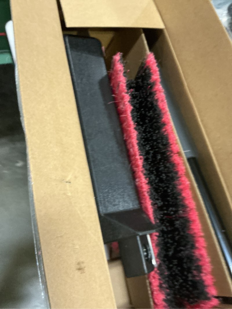 Condition photo showing Good Condition for 24" push broom with 63" long handle, heavy duty broom for floor sweeping, stiff bristles broom brush for workshop, garage, concrete, patio and deck 1