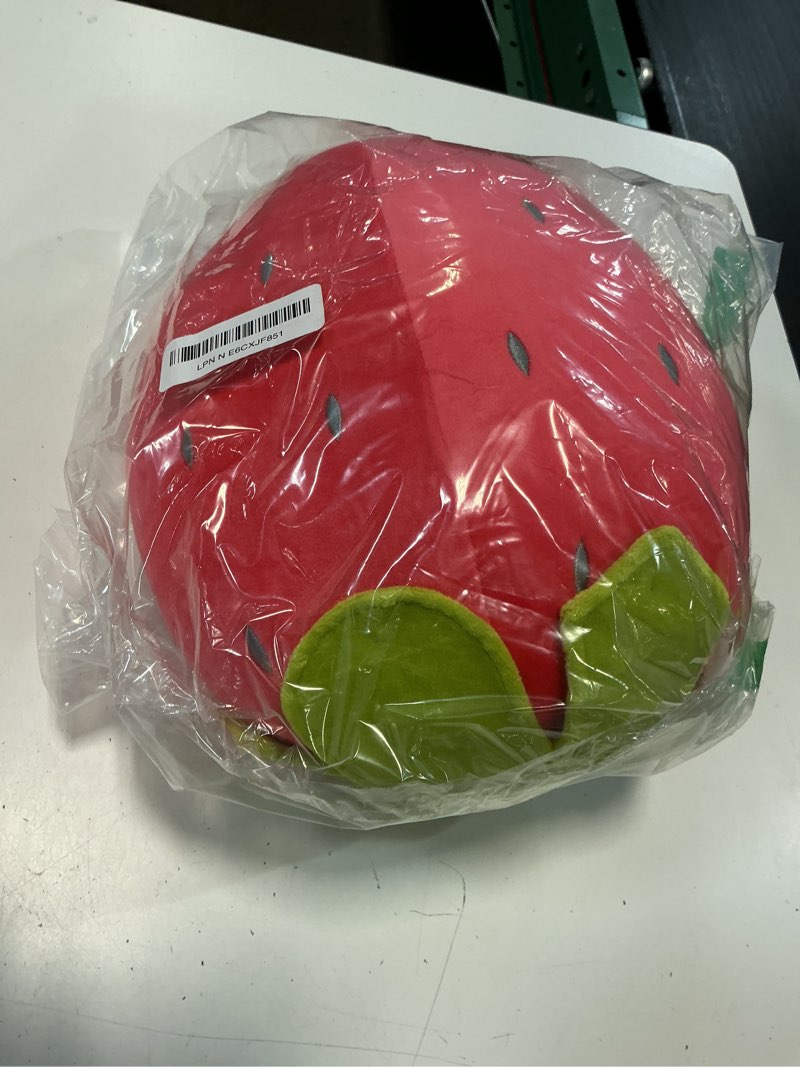 Condition photo showing Good Condition for cute fruit kids pillow stuffed strawberry plush pillows super soft girls pillows cushion seat for kids toys (red,13.7''/35cm)1 count (pack of 1) | soft huggable toy plush pillow, cuddly toy, home decor. soft short-plush fabric, gift for girls, lightweight